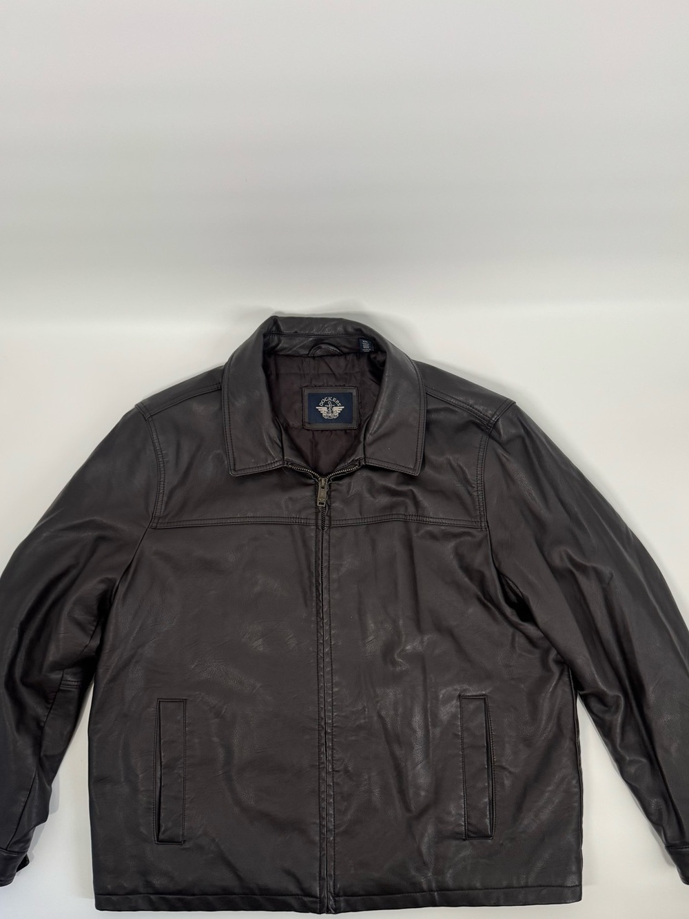 Dockers Men's Black Leather Zip Jacket